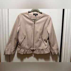 Coffee Shop Vegan Leather Women's Caramel Jacket Size Large NEW